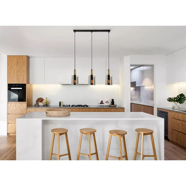 Wisząca lampa loft 2021/3 BL 2RG nad łóżko czarna złota