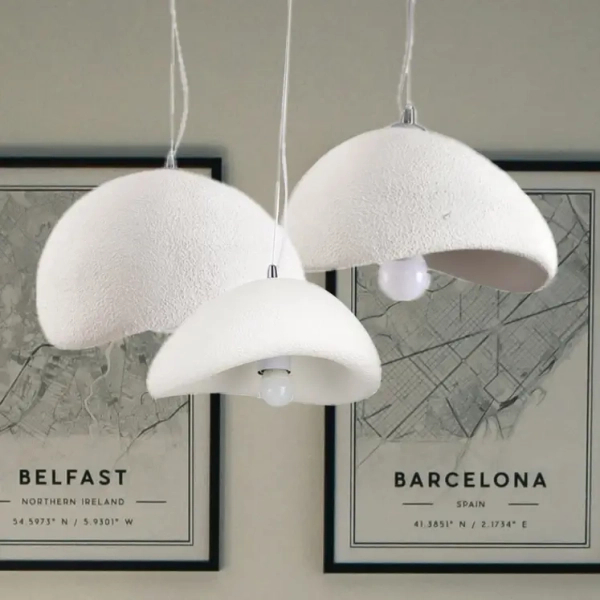 Lampa wisząca nowoczesna biała tworzywo STONE DN426-800 kloszowa E27 do jadalni 1p