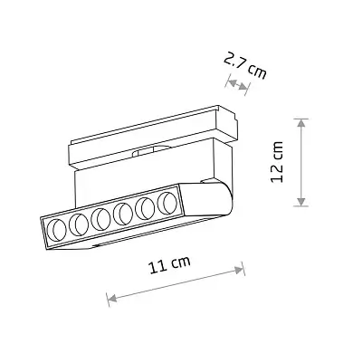 Szynowa lampa 1-obwodowa 11312 LED 6W 3000K czarna