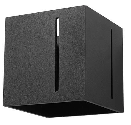 Kinkiet LAMPA ścienna SL.0397 metalowa OPRAWA kostka kwadratowa cube czarna