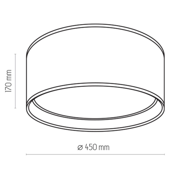 Okrągły plafon glamour Bilbao 3376 TK Lighting z tkaniny czarny złoty