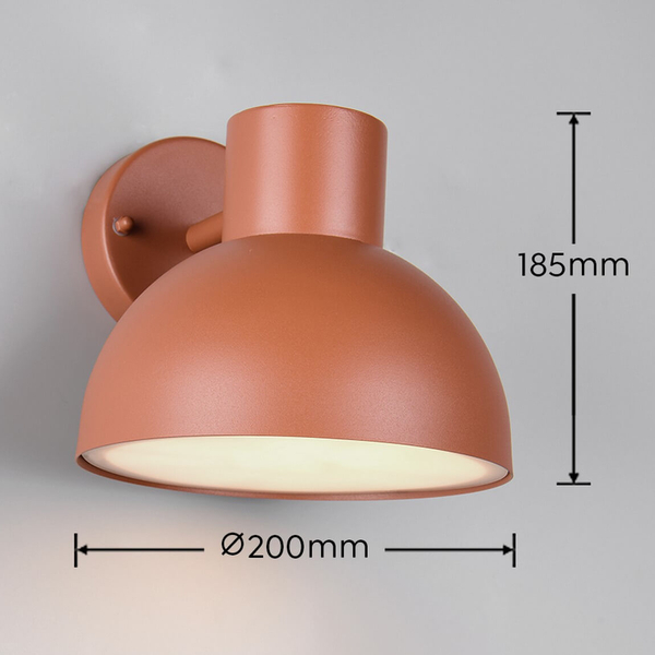 Kopułowa lampa ścienna ELBE 262360140 łazienkowa IP44 koralowa