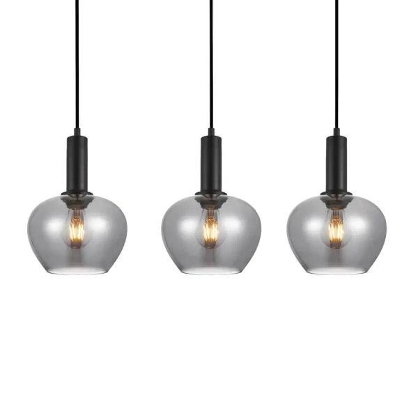 Potrójna lampa wisząca nad wyspę Stabla PND-30084-3-BK-SG przydymiona