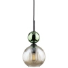 Szklana zwisająca lampa Sophia Green 11145 żebrowana kula zielony