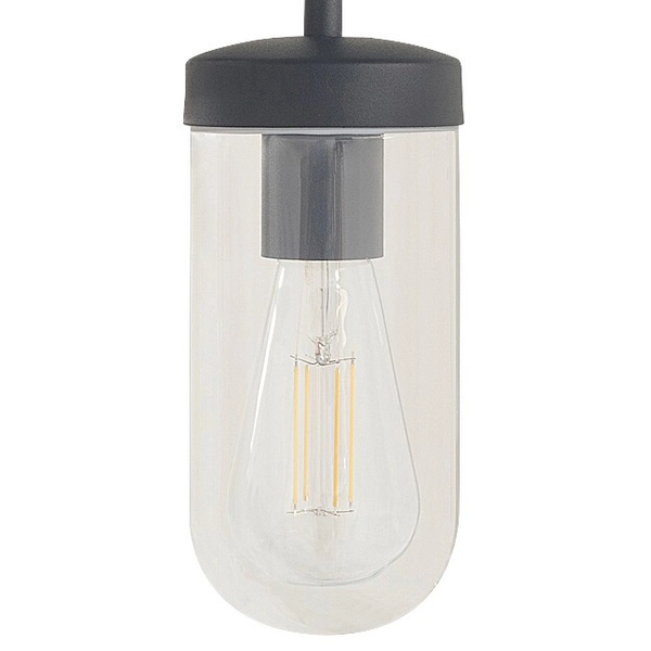 Czarna lampa ścienna Yago nad lustro do łazienki przezroczysta