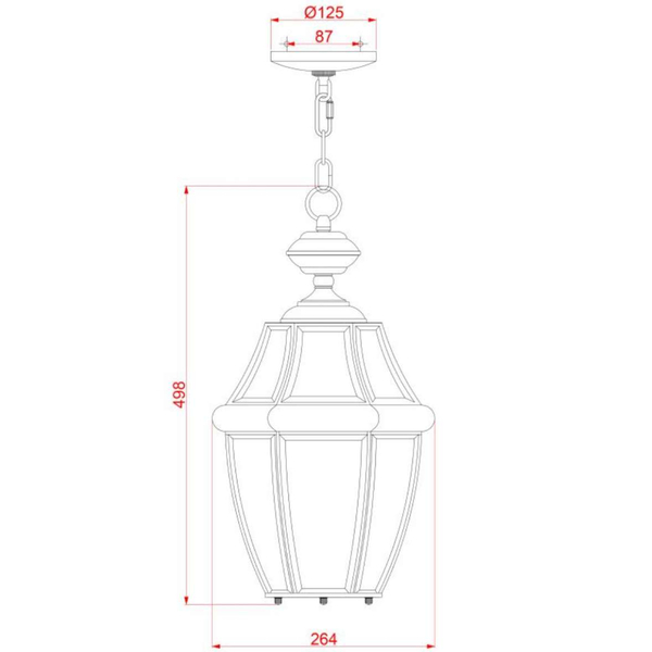 Ogrodowa LAMPA wisząca QZ-NEWBURY8-L-AC Elstead QUOIZEL zewnętrzna OPRAWA outdoor ZWIS na łańcuchu IP23 miedź przezroczysta