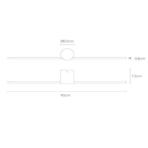 Ścienna lampa minimalistyczna Mizar 12201/90/30 LED 10W 2700K hol