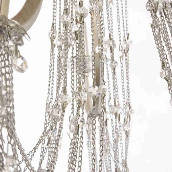 Pałacowa LAMPA wisząca MADRID P05165CP Cosmolight świecznikowy ŻYRANDOL do salonu szampański