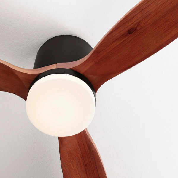 Lampa sufitowa z wentylatorem GUARAYOS LE44965 LED 18W 3000-6500K drewniana czarna