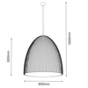 Karbowana lampa wisząca Gandra 5028+5055 Shilo regulowana do jadalni biała