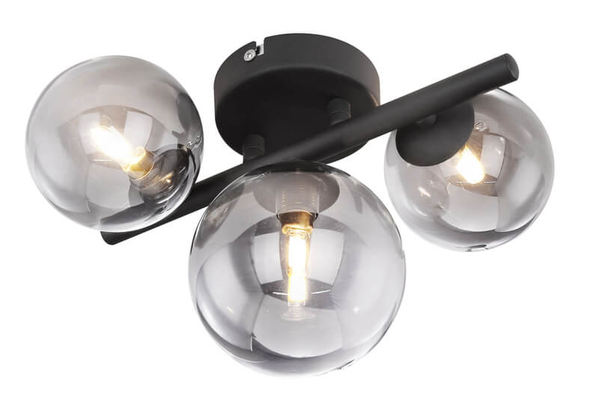 Sufitowa lampa Riha 56133-3W LED 3W 3000K szklana czarna grafitowa
