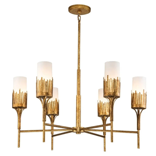 Żyrandol zwisający nad łóżko Sawgrass QN-SAWGRASS-6-DG-O do sypialni złoty