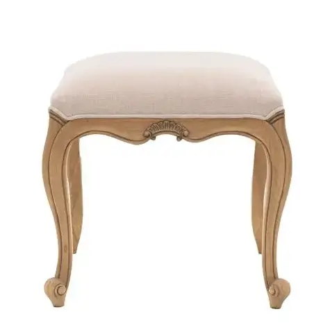 Taboret drewniany z poduszką Chic 5055299491997 beżowy brązowy