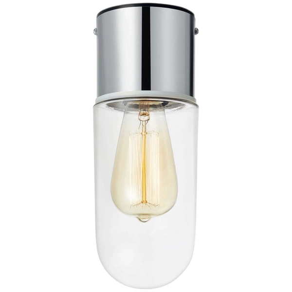 Sufitowa LAMPA loftowa ZEN 107796 Markslojd szklana OPRAWA industrialny plafon tuba do łazienki IP44 czarna przezroczysta