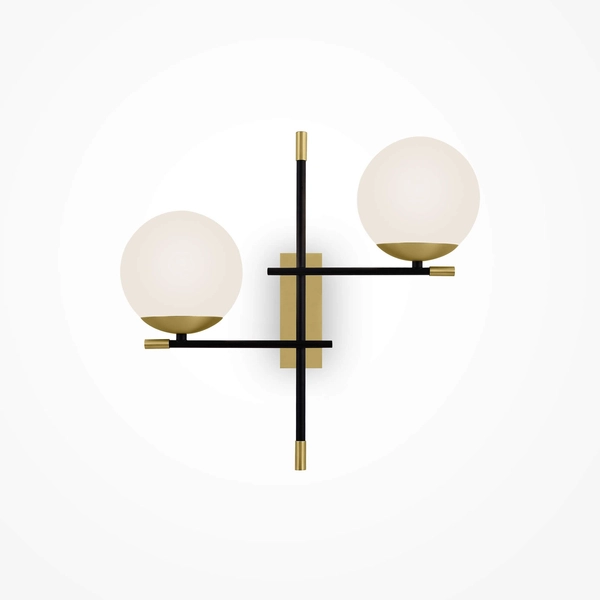 Lampa ścienna Nostalgia MOD050WL-02G kulista biała czarna