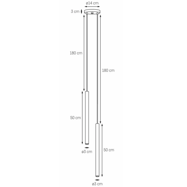 Podwójna lampa wisząca Roll 11176201 Kaspa LED 8,4W 3000K tuby białe