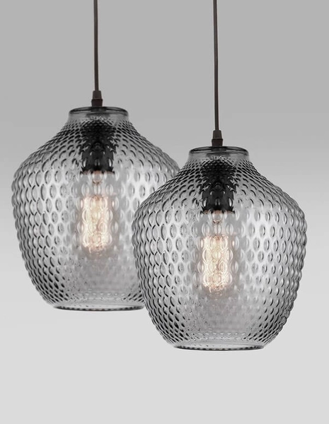 Klasyczna lampa wisząca Calama do kuchni przydymiona czarna