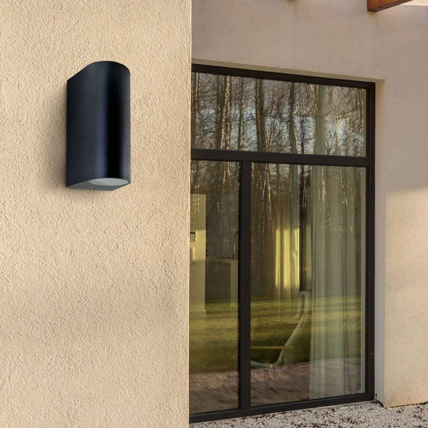 Ogrodowa LAMPA elewacyjna BOSTON 303356 Polux zewnętrzna OPRAWA metalowy KINKIET ścienny na taras IP44 outdoor czarny