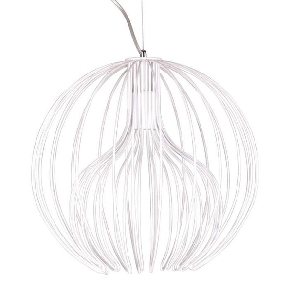 LAMPA wisząca Tori K-3405 biały Kaja metalowa OPRAWA druciany ZWIS kula biała