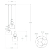 Szklana lampa zwis Koloreno ABR-3KOLOK-Z zielony czerwony pomarańczowy