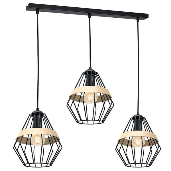 Druciana LAMPA wisząca CLIFF MLP5525 Milagro skandynawska OPRAWA metalowe klatki ZWIS na listwie czarny