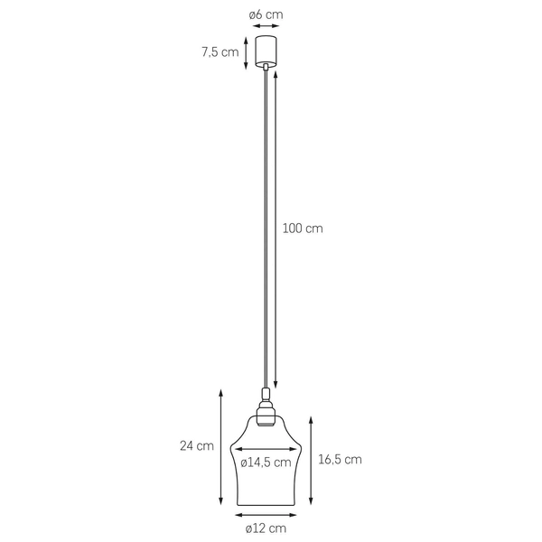 Wisząca LAMPA loftowa LONGIS 10872105 Kaspa skandynawska OPRAWA szklany zwis złoty przezroczysty czarny
