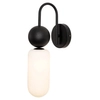 Kinkiet ścienny owalny NOVA W0381 Maxlight szklany kula czarny biały