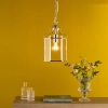 Wisząca lampa do salonu na łańcuchu szklany chrom Aled OUTLET