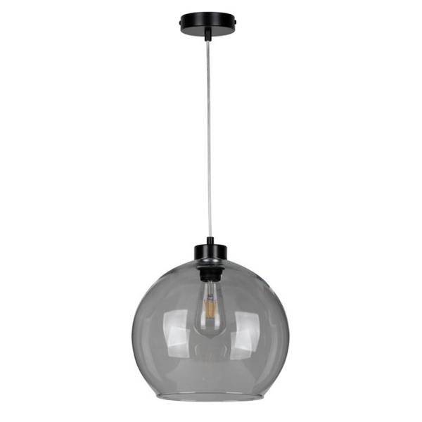 Skandynawska lampa wisząca LAGUNA 18630104 szklany kula przydymiona czarna