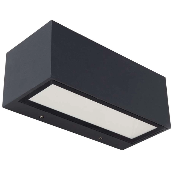 Zewnętrzna LAMPA elewacyjna GEMINI 5189101118 Lutec kinkiet OPRAWA metalowa LED 20W 4000K prostokątna IP54 szara