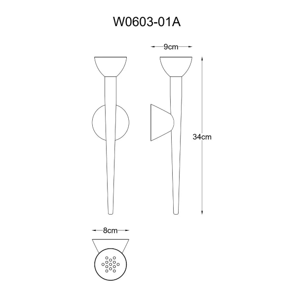 Minimalistyczna lampa ścienna BOSTON W0603-01A-F7B1 LED 1,5W złoty
