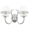 Klasyczny kinkiet Riga W02779CH-WH Cosmolight metal tkanina srebrny biały