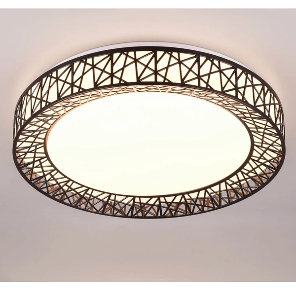 Okrągły plafon na pilota Cluster R67321102 LED 40W 2700-6500K czarny biały