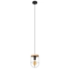 Industrialna lampa wisząca NETUNO 1871759157 druciany zwis drewno srebrny