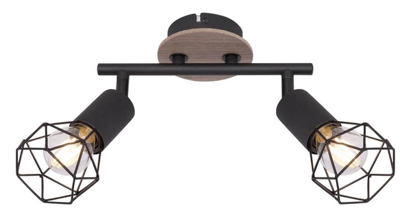 Sufitowa lampa reflektorowa Xara 54802S-2H czarna drewno