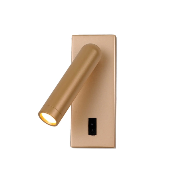 Metalowy ścienny kinkiet Nova WL-46376-1-GD LED 2,5W 3000K tuba złota