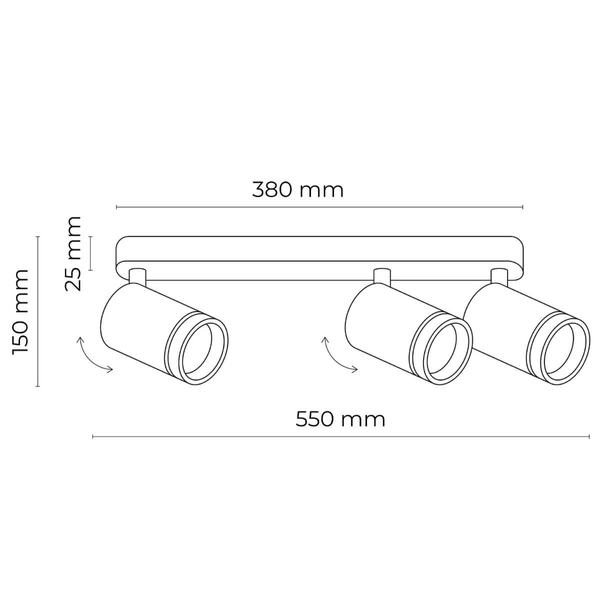 Sufitowa lampa do jadalni Jet 6914 tuby regulowana metalowa czarna