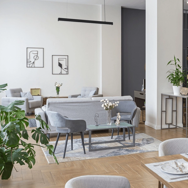 Podłużna lampa wisząca Lungo MLP8912 LED 18W czarna