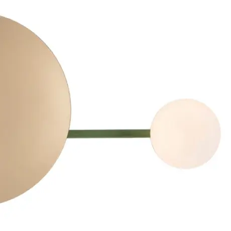 Okrągła ścienna lampa 22201 do sypialni okrągła zielona złota