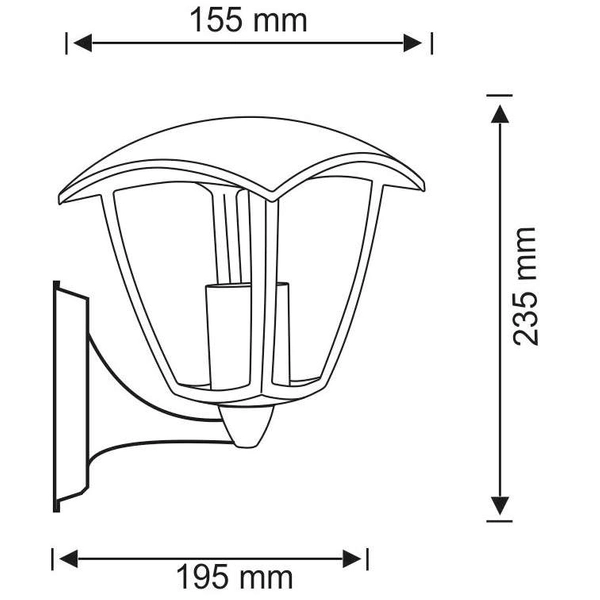 Zewnętrzna LAMPA ścienna IGMA 311863 Polux metalowa OPRAWA elewacyjna retro outdoor IP44 czarna przezroczysta