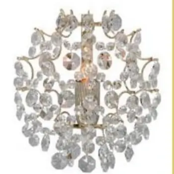 Ścienna LAMPA glamour ROSENDAL 102334 Markslojd okrągła OPRAWA kinkiet pałacowy kryształki crystals przezroczyste złote