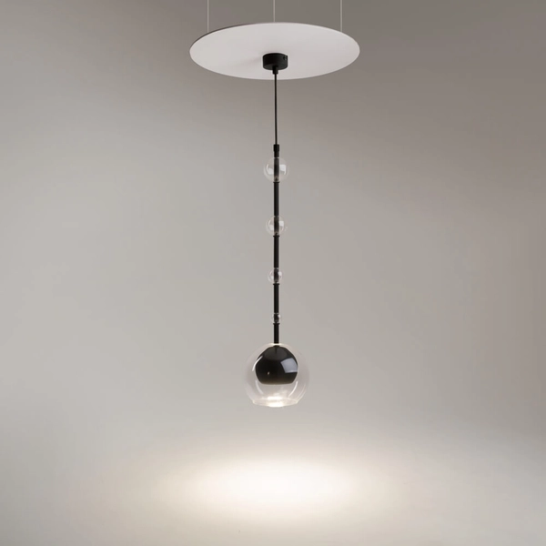 Lampa wisząca Ros MOD227PL-01B Maytoni bubbles czarna przezroczysta