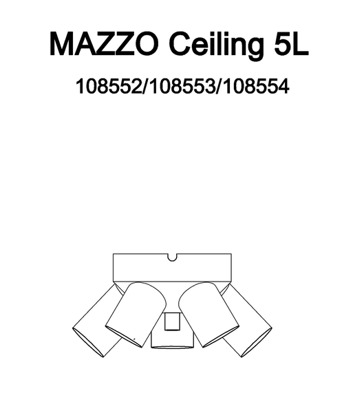 Ściemnialna lampa sufitowa Mazzo 108553 Markslojd 5-punktowa złota