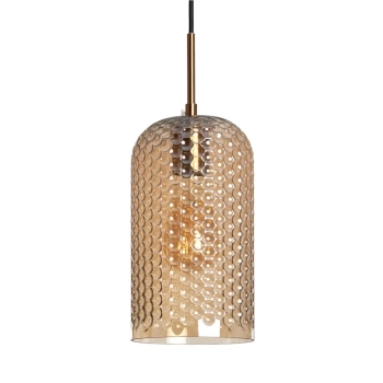 Wisząca szklana lampa Slendore ABR-LWS-A-SLN do sypialni bursztynowa