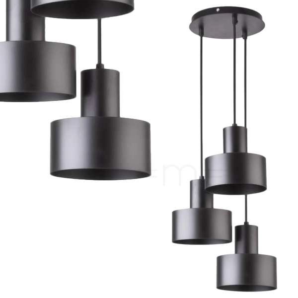 Industrialna LAMPA wisząca RIF 30900 Sigma metalowa OPRAWA zwis kaskada czarna