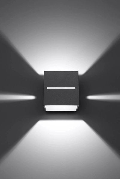 Kinkiet LAMPA ścienna SL.0205 metalowa OPRAWA kostka cube przyścienna szara