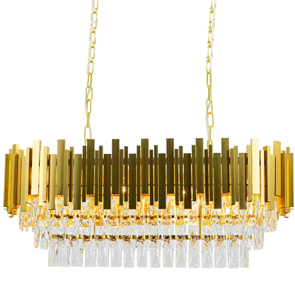 Lampa zwisająca na łańcuchu Valetta 6268/8 TR kryształowa złoty