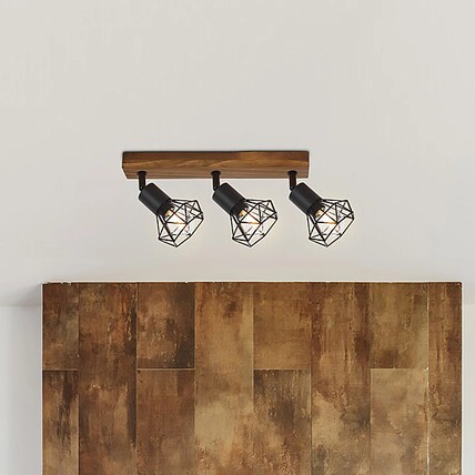 Czarne klatki druciane Zeus 3139 regulowany plafon natynkowy salonowy