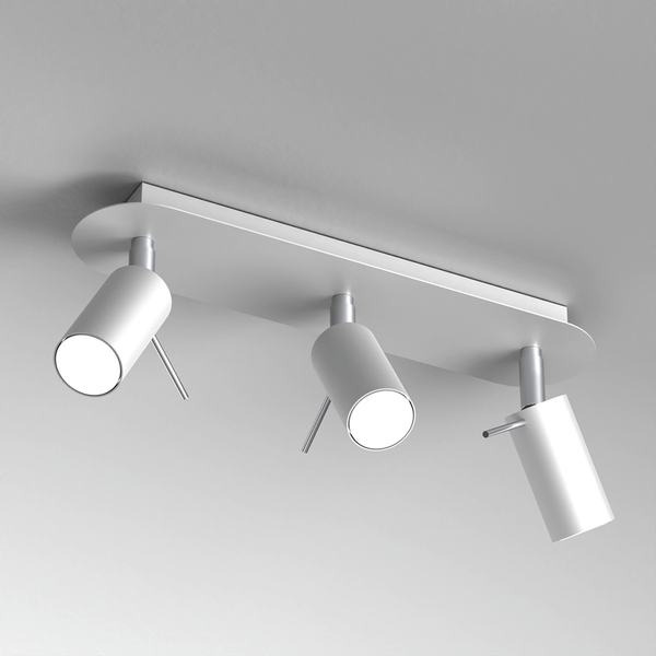 Kierunkowa lampa sufitowa Preston reflektorki białe chrom