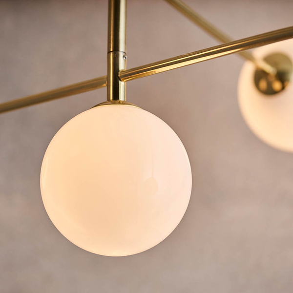 Wielopunktowa lampa sufitowa Otto 75939 kulista mosiądz przezroczysty